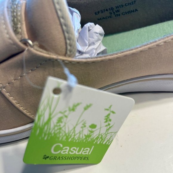 Women's Grasshoppers Casual Slip On Loafer Shoes 9.5 W Canyon Stone Twill - Picture 8 of 11